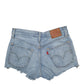 Womens Blue Levis 501 Denim Jorts Distressed Denim Shorts