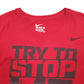 Mens Red Nike Spellout Short Sleeve T Shirt