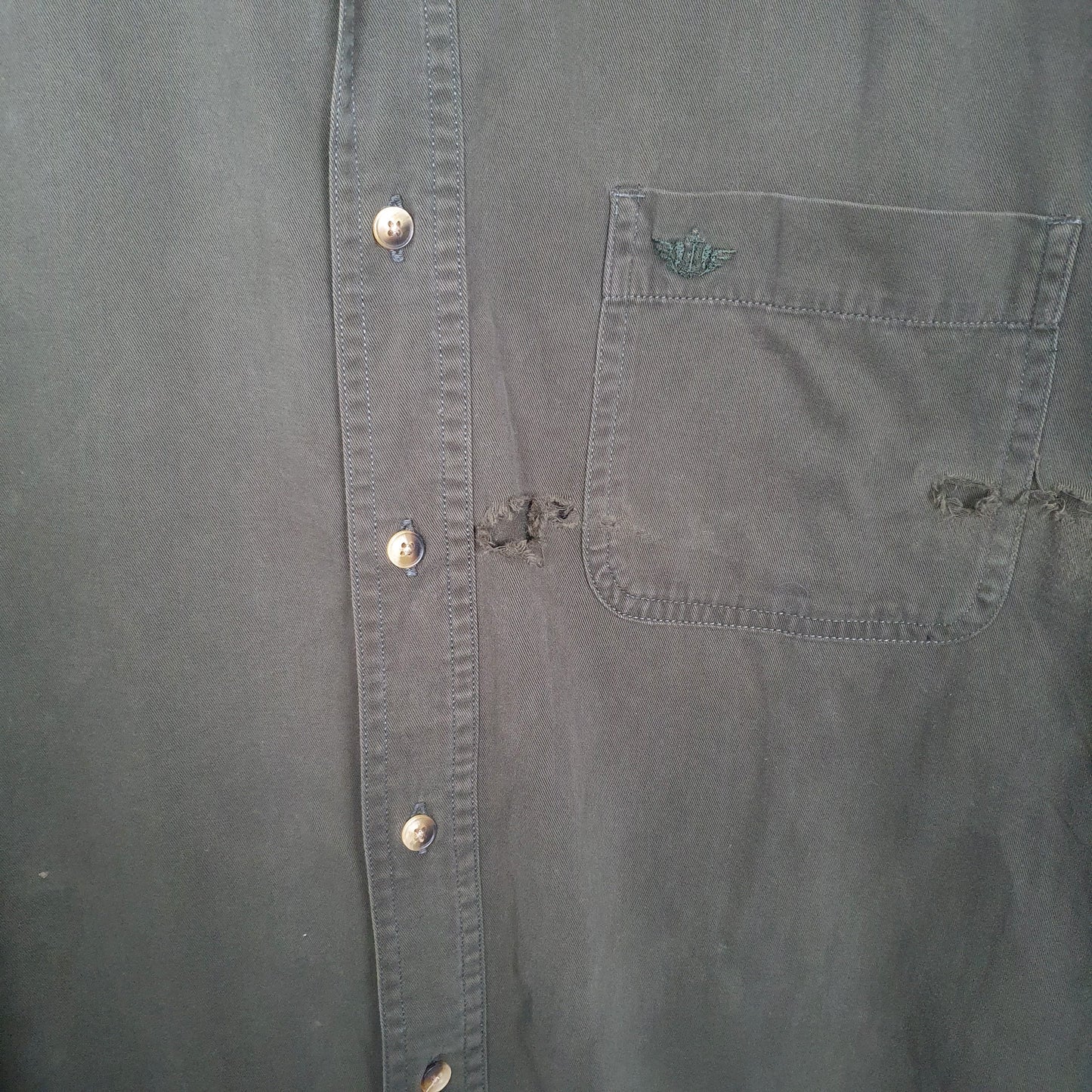 Mens Green Dockers  Long Sleeve Shirt