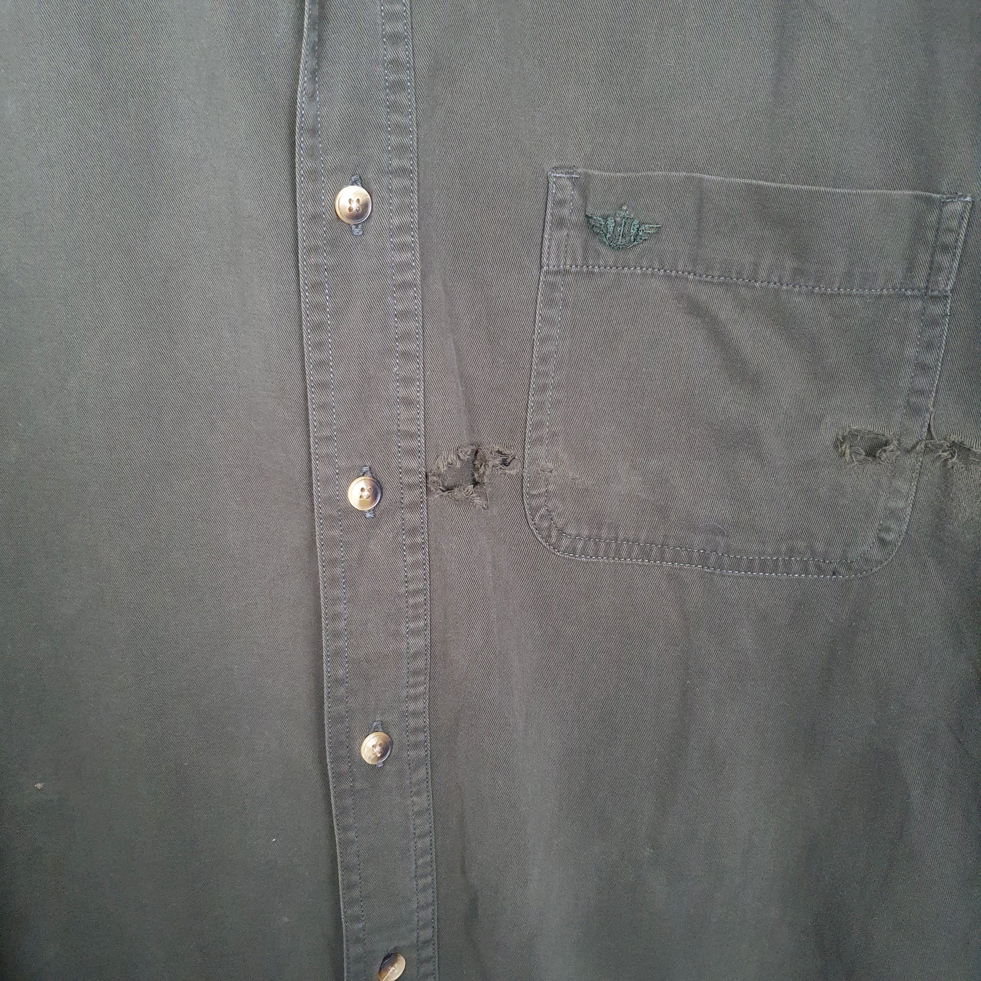 Mens Green Dockers  Long Sleeve Shirt