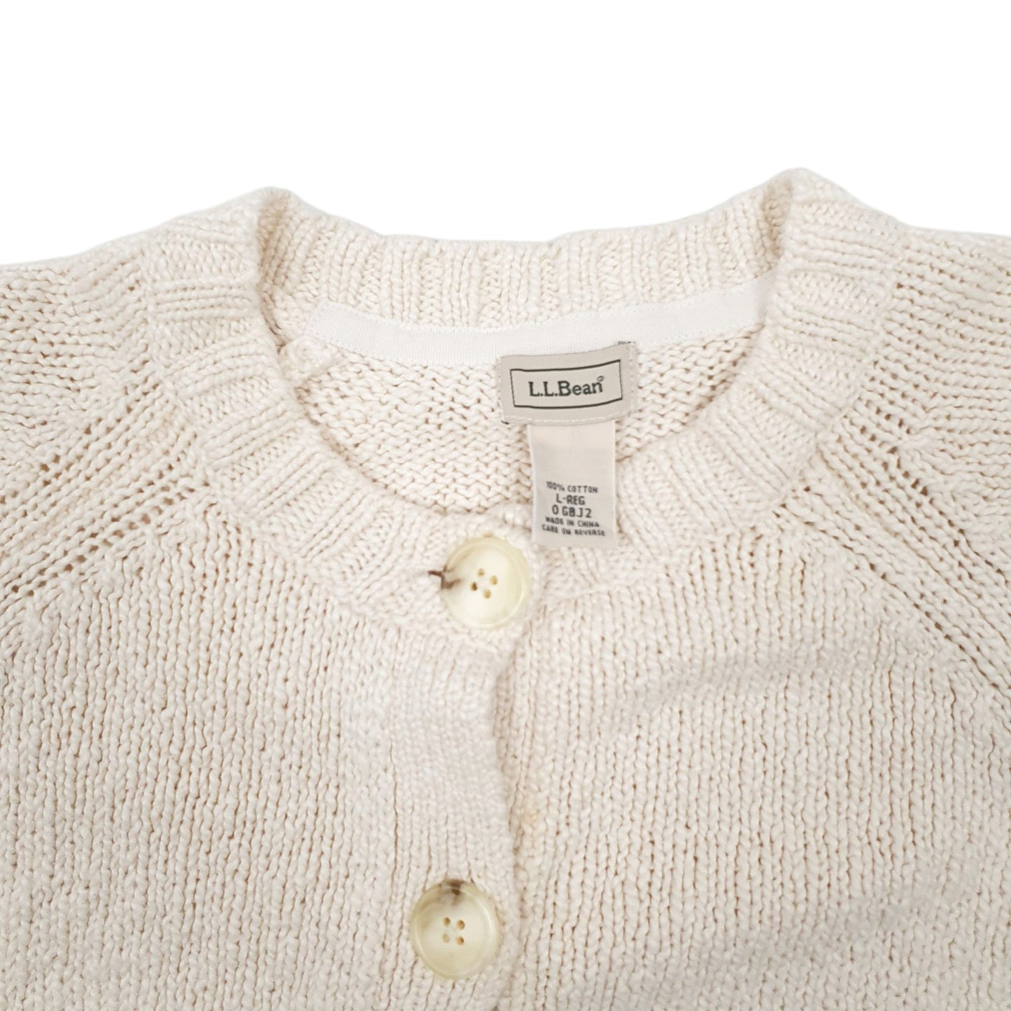 Womens Cream LL Bean Knit Cardigan Jumper