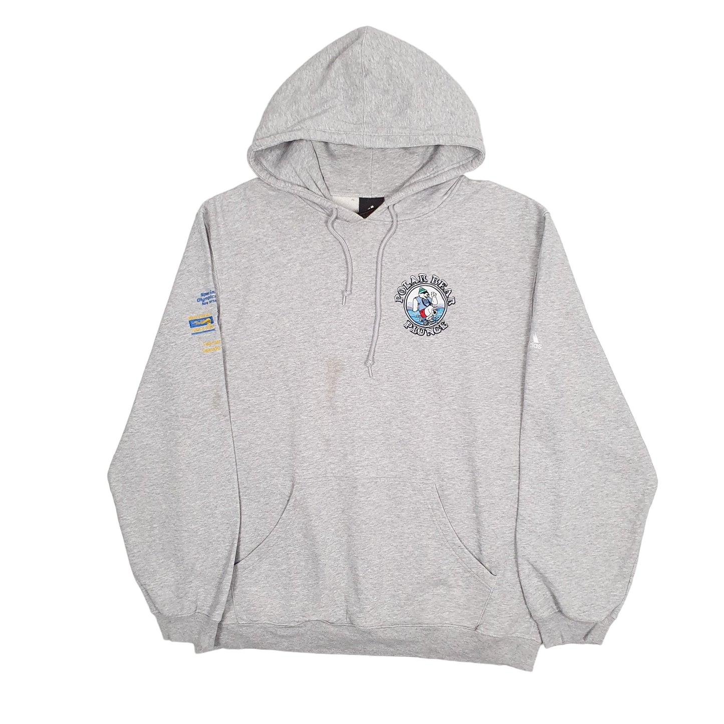 Mens Grey Adidas 2014 Polar Bear Plunge Hoodie Jumper