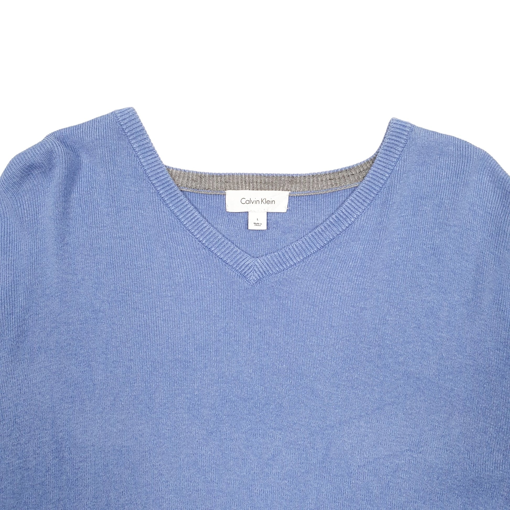 Mens Blue Calvin Klein Knit Crewneck Jumper