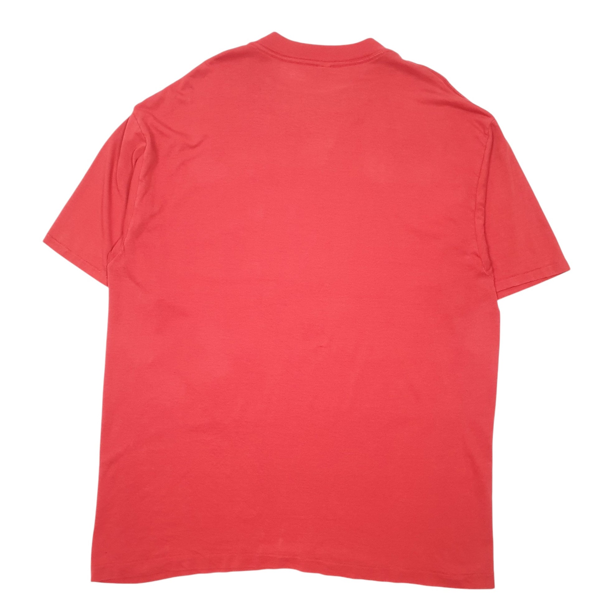 Mens Red Lexington Single Stitch Vintage 80s Made In USA Fun Short Sleeve T Shirt