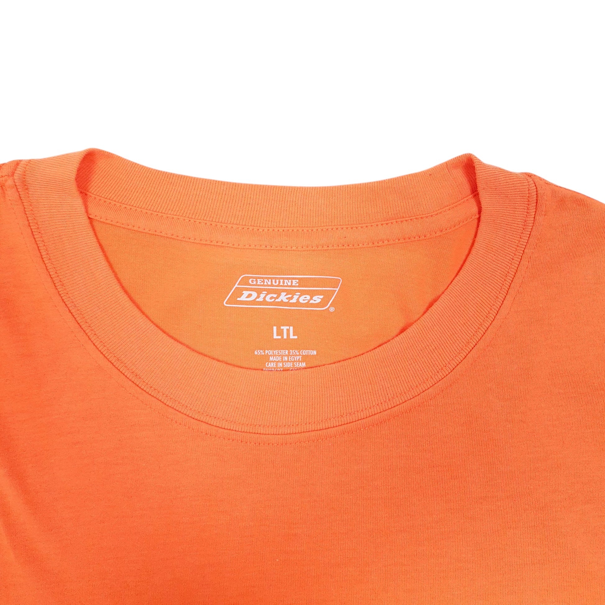Mens Orange Dickies Pocket Workwear High Vis Long Sleeve T Shirt