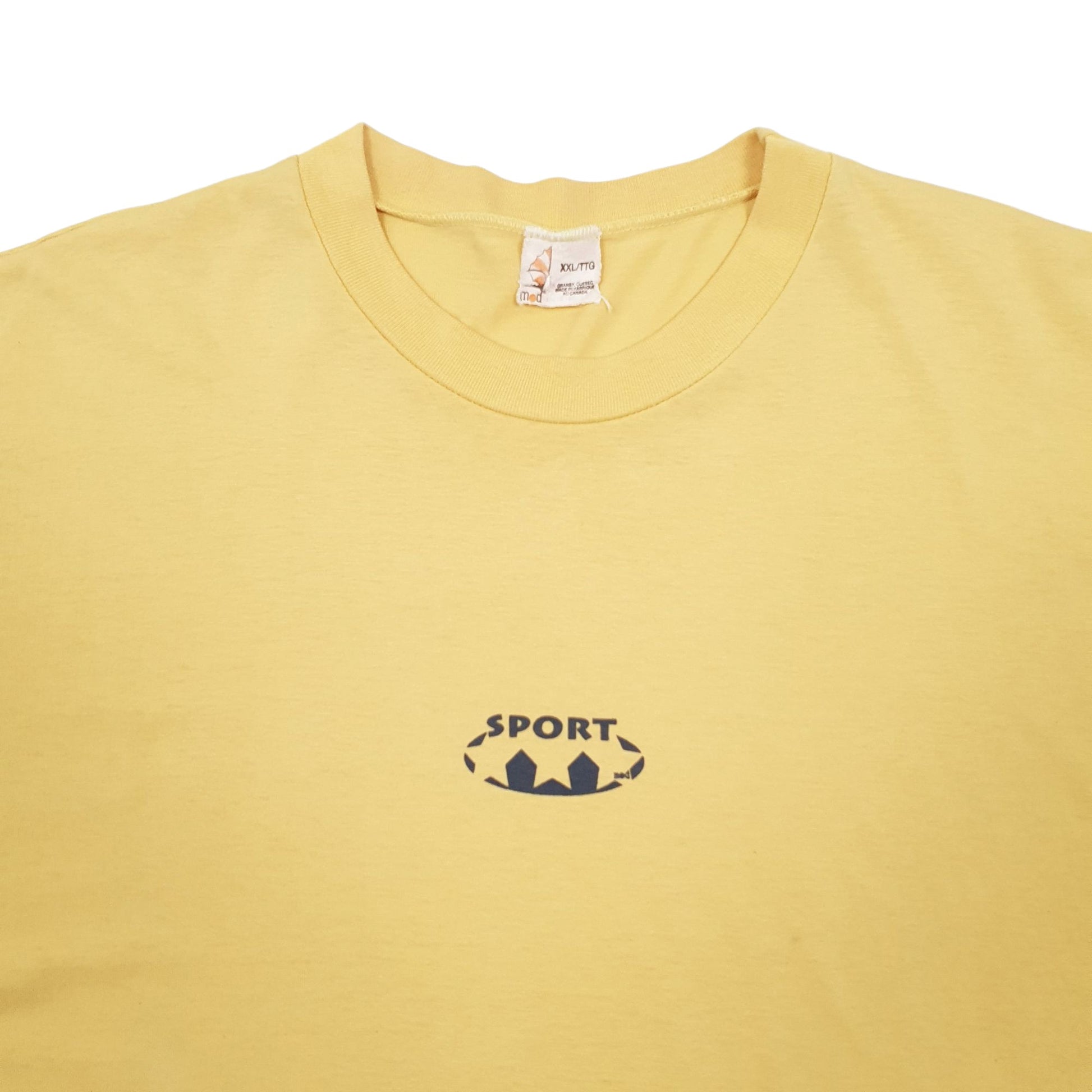 Mens Yellow Unbranded Single Stitch Vintage 90s Short Sleeve T Shirt