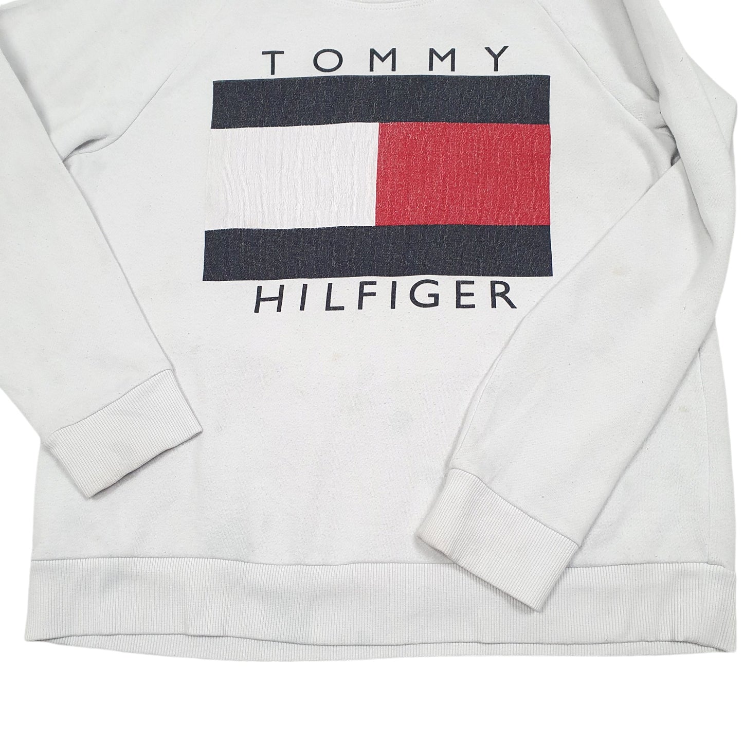 Womens White Tommy Hilfiger Spellout Crewneck Jumper