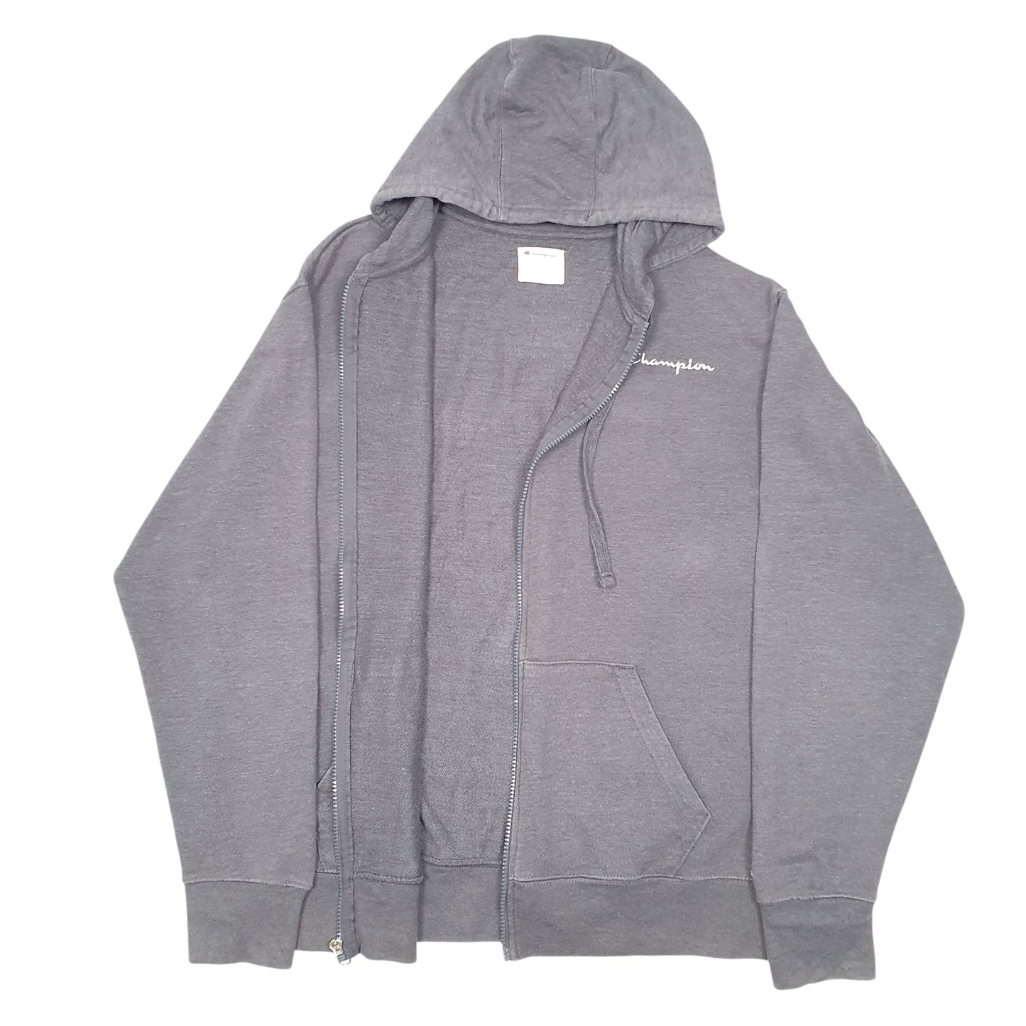Mens Grey Champion Hoodie Full Zip Jumper