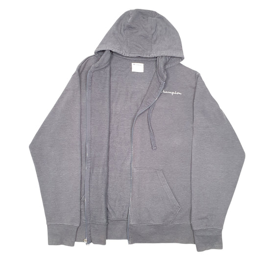 Mens Grey Champion Hoodie Full Zip Jumper