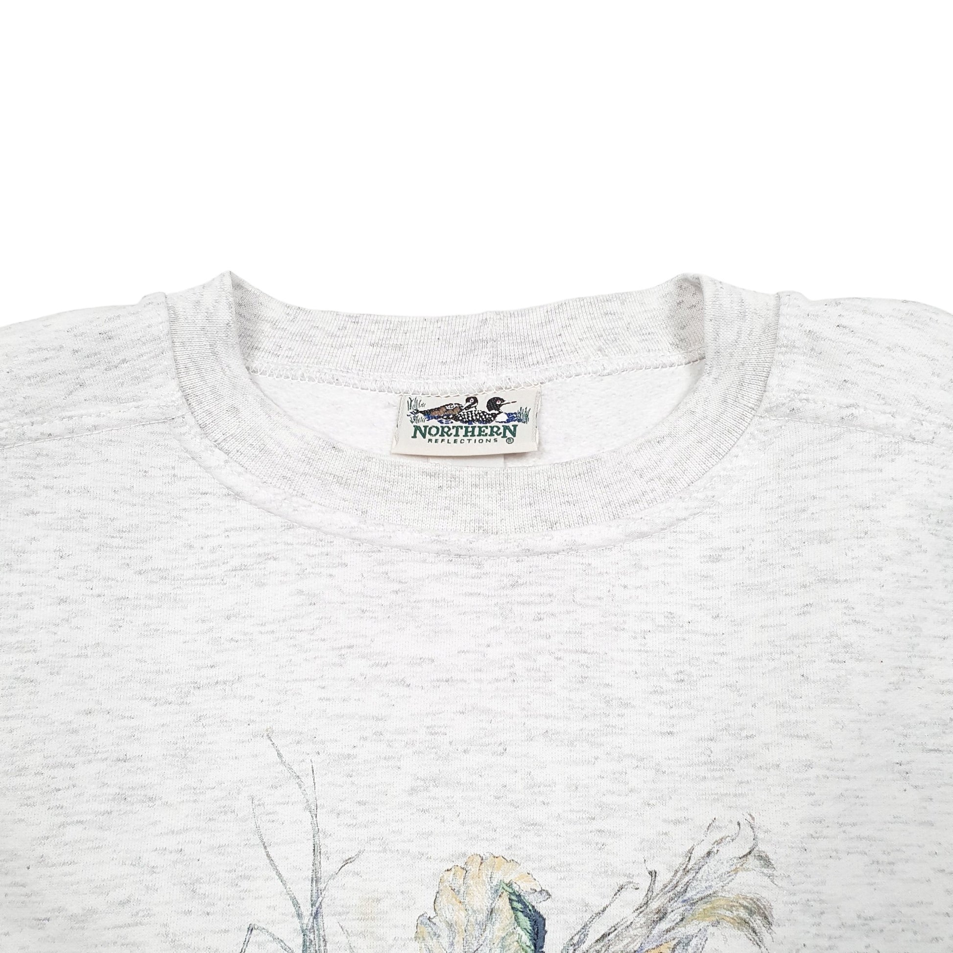 Mens Grey Northern Reflections Vintage 90s Veggie Soup Vegetables Crewneck Jumper