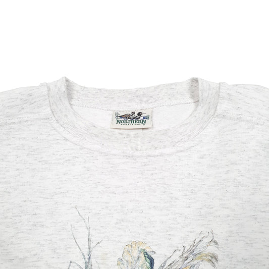 Mens Grey Northern Reflections Vintage 90s Veggie Soup Vegetables Crewneck Jumper