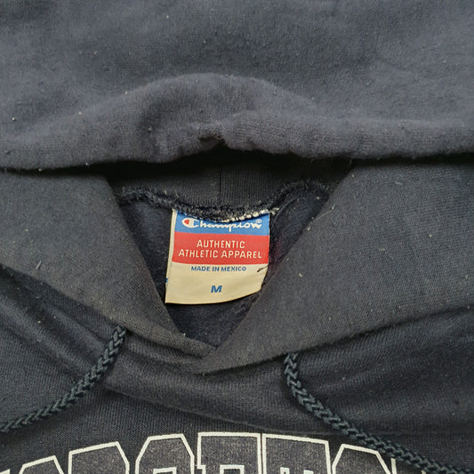 Mens Navy Champion Georgetown University USA Spellout Hoodie Jumper