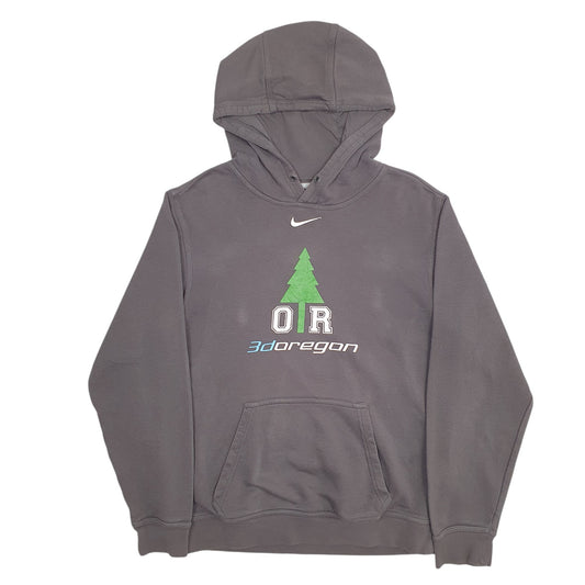 Mens Grey Nike 3D Oregon Spellout Hoodie Jumper