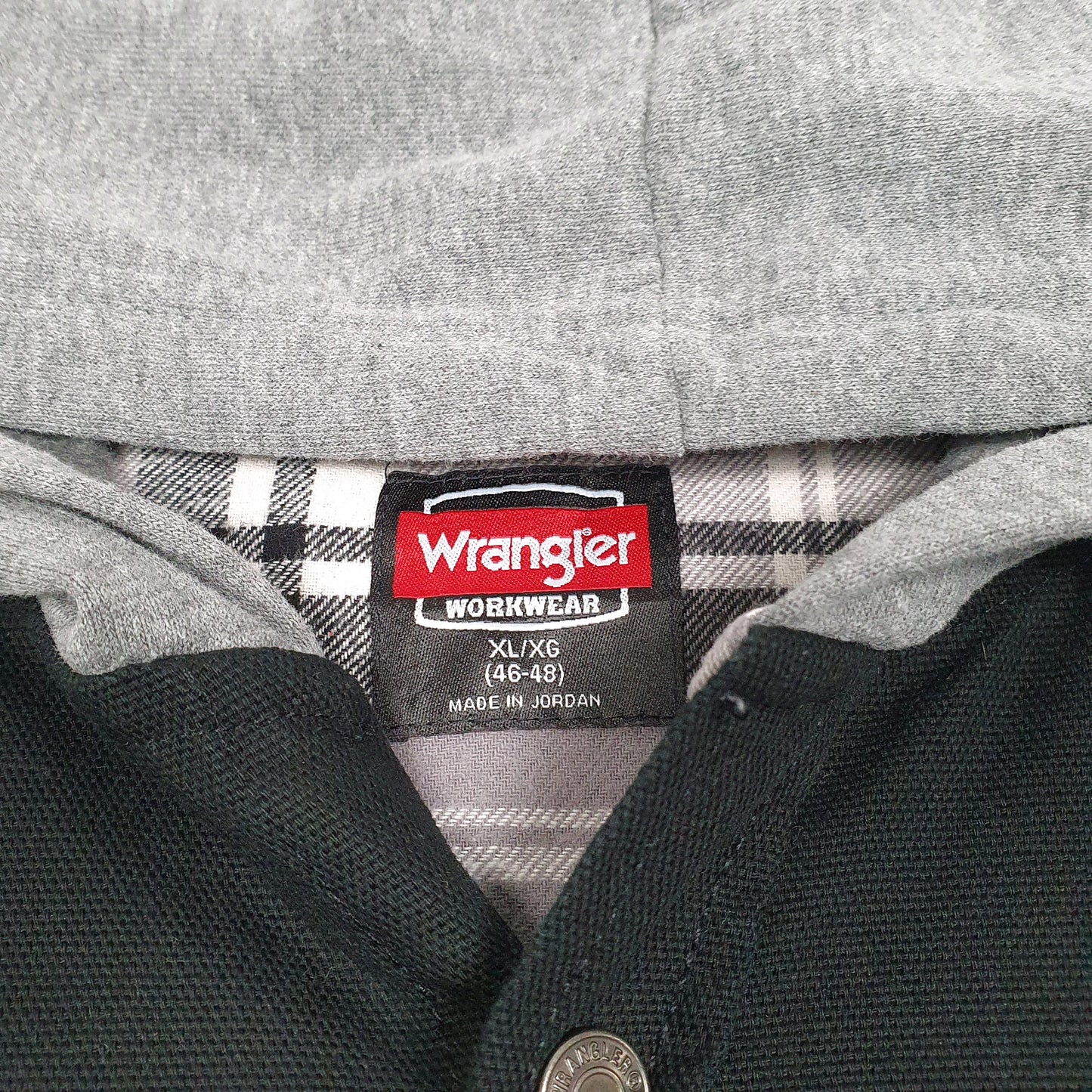 Mens Black Wrangler Shacket Hooded Chore  Coat