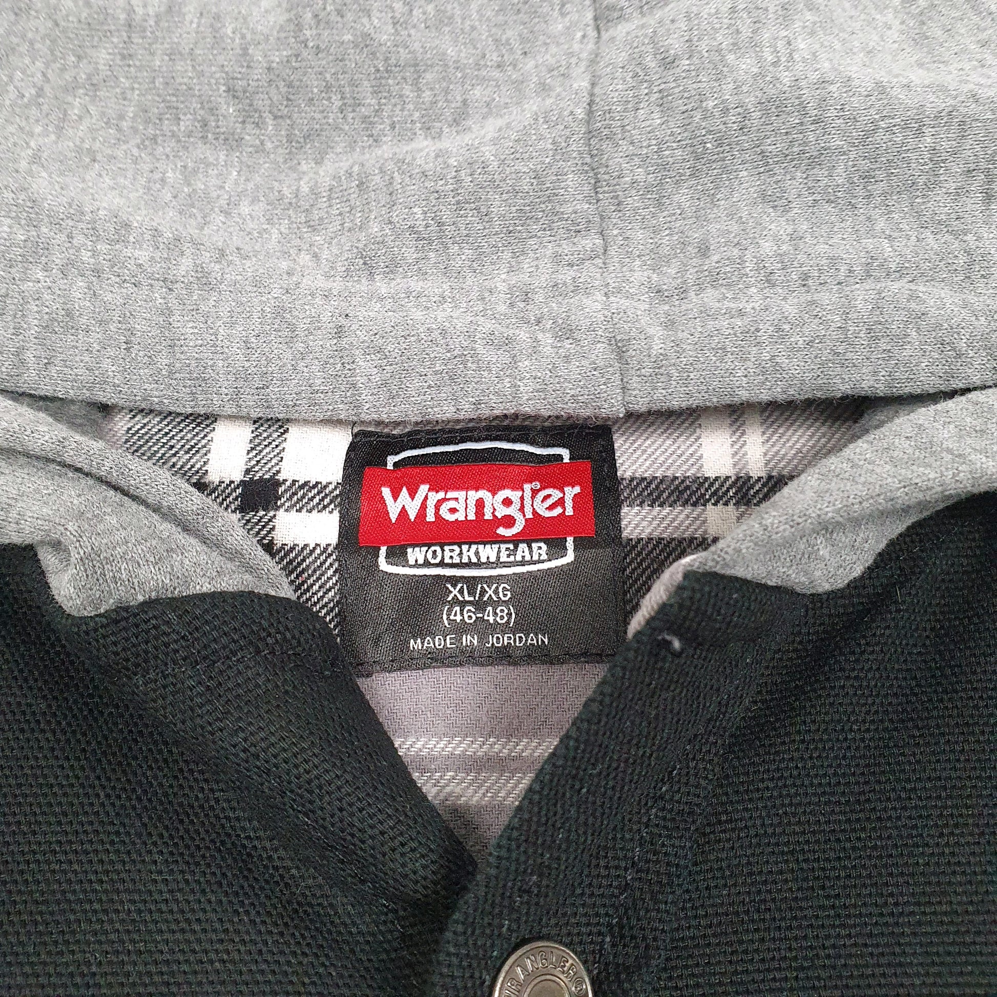 Mens Black Wrangler Shacket Hooded Chore  Coat