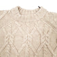 Mens Beige H&M Cable Knitwear Crewneck Jumper