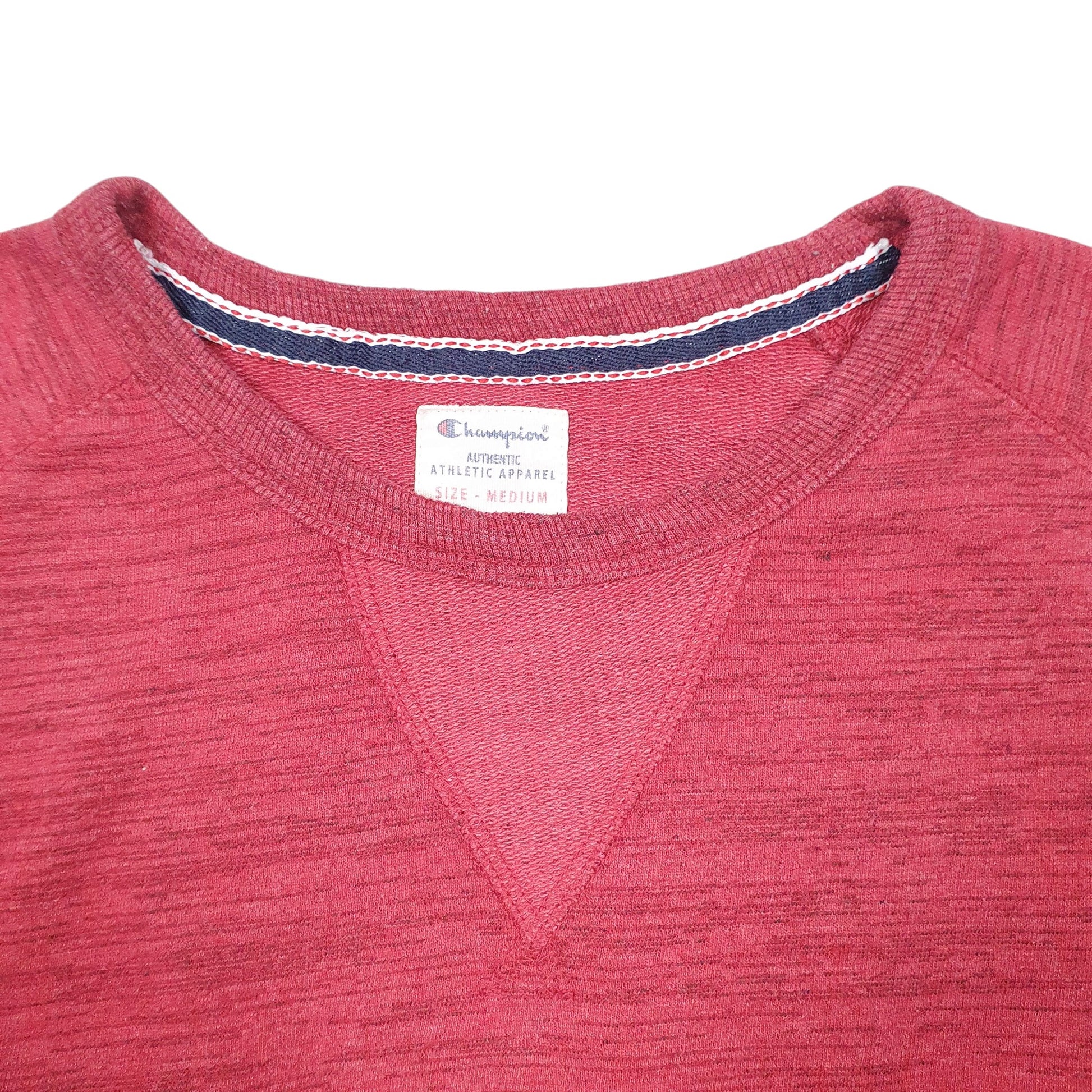 Womens Red Champion Raglan Crewneck Jumper