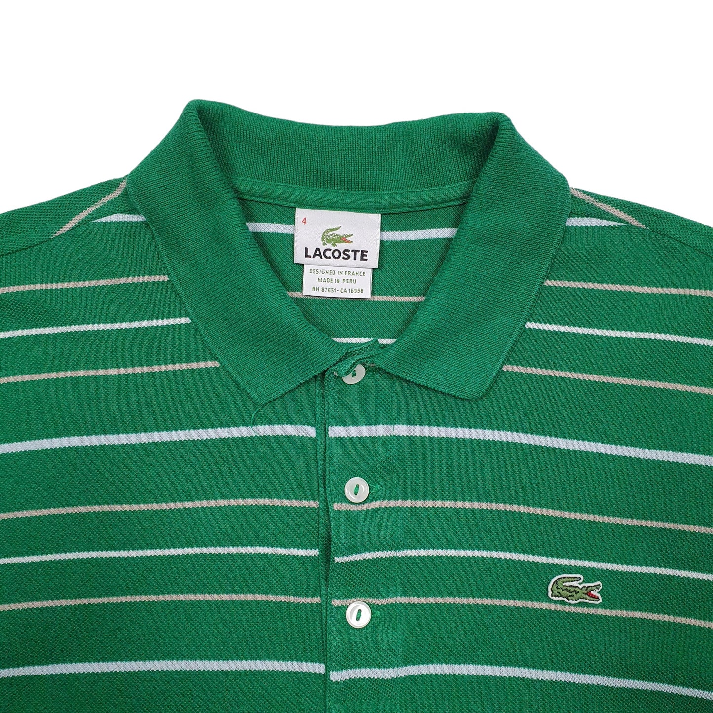 Mens Green Lacoste  Short Sleeve Polo Shirt