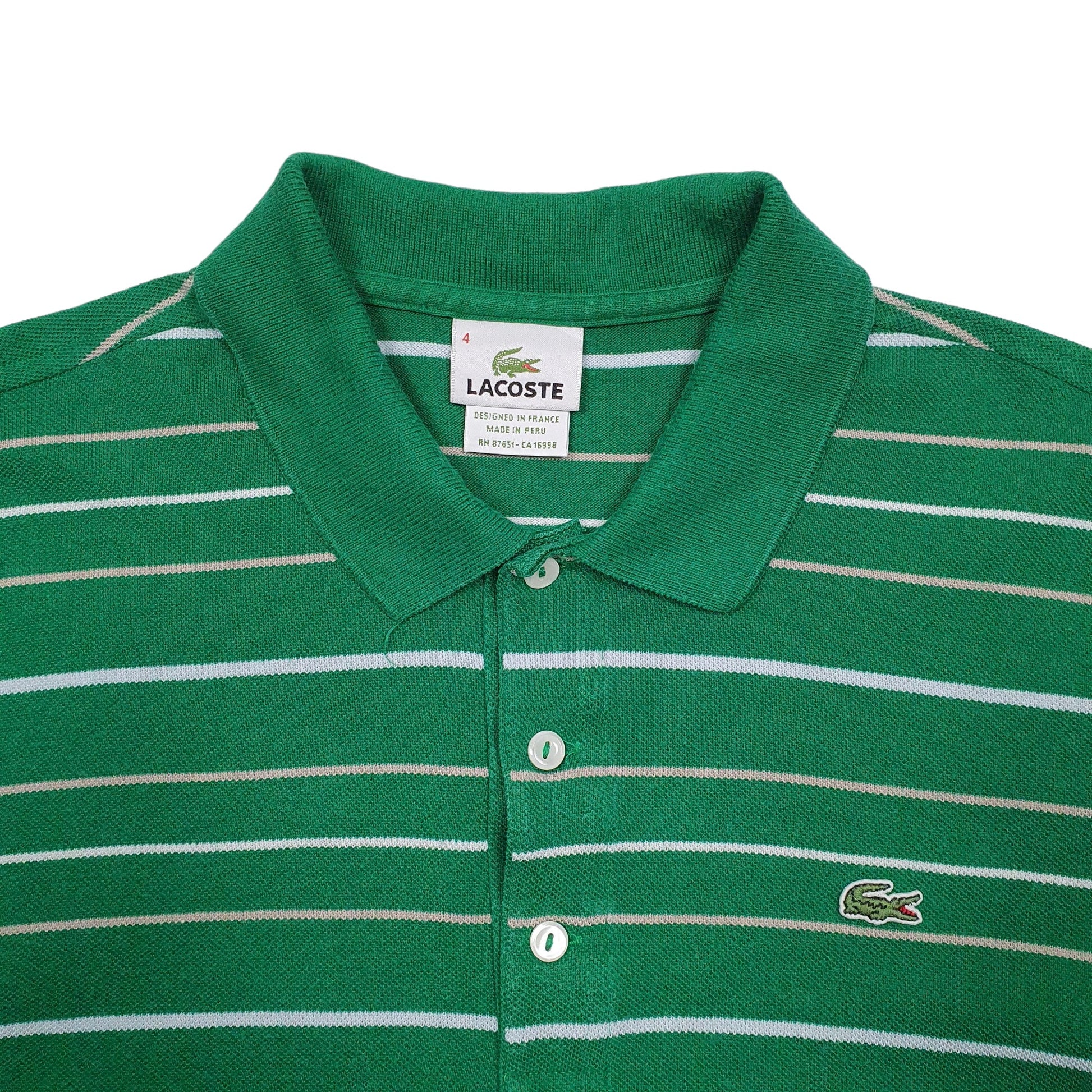 Mens Green Lacoste  Short Sleeve Polo Shirt