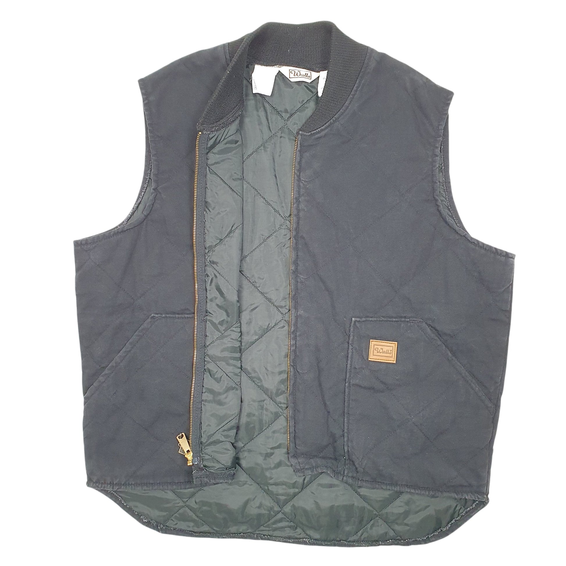Mens Black Walls Workwear Quilted Insulated Vest  Coat