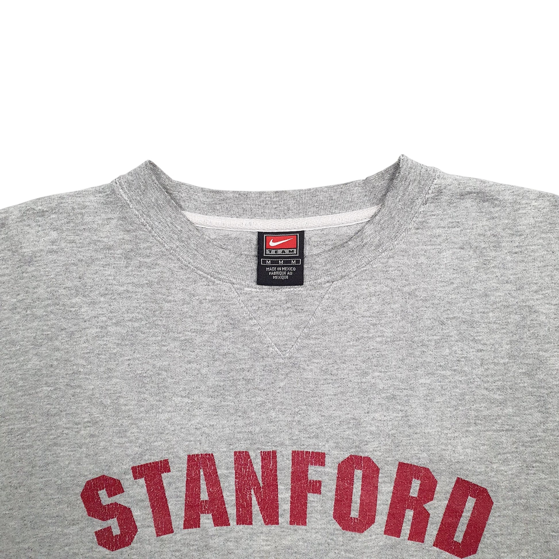 Mens Grey Nike Stanford Spellout 2000's Crewneck Jumper