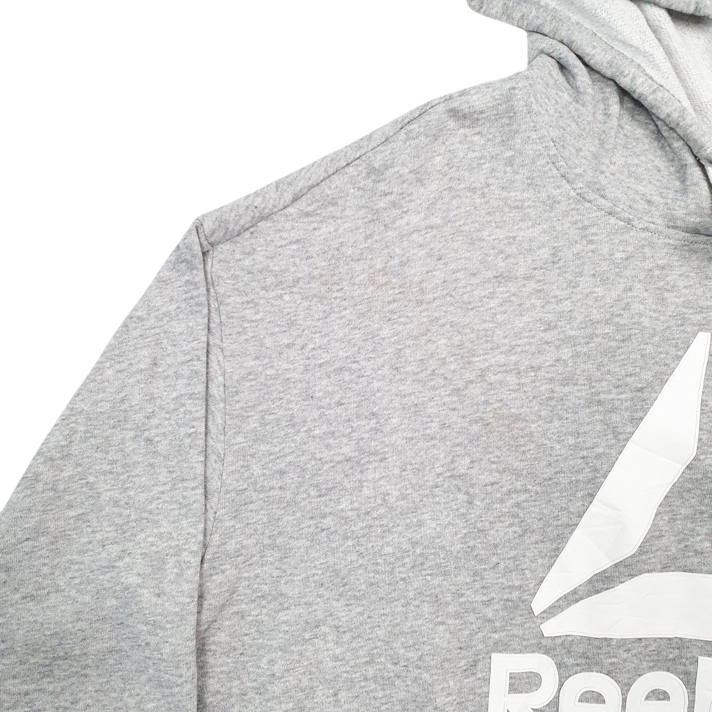 Womens Grey Reebok Spellout Hoodie Jumper