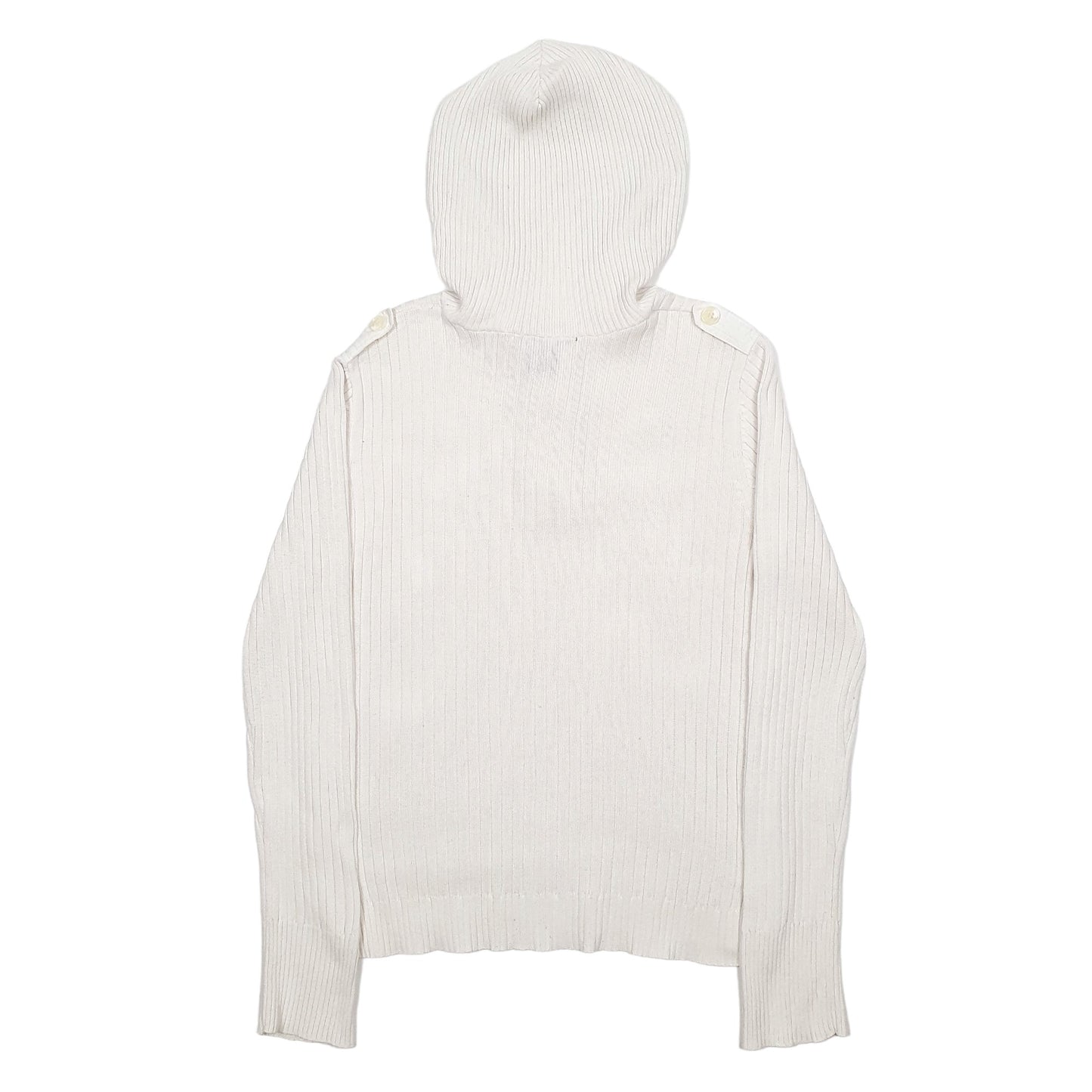 Womens White Calvin Klein Knit Hoodie Jumper