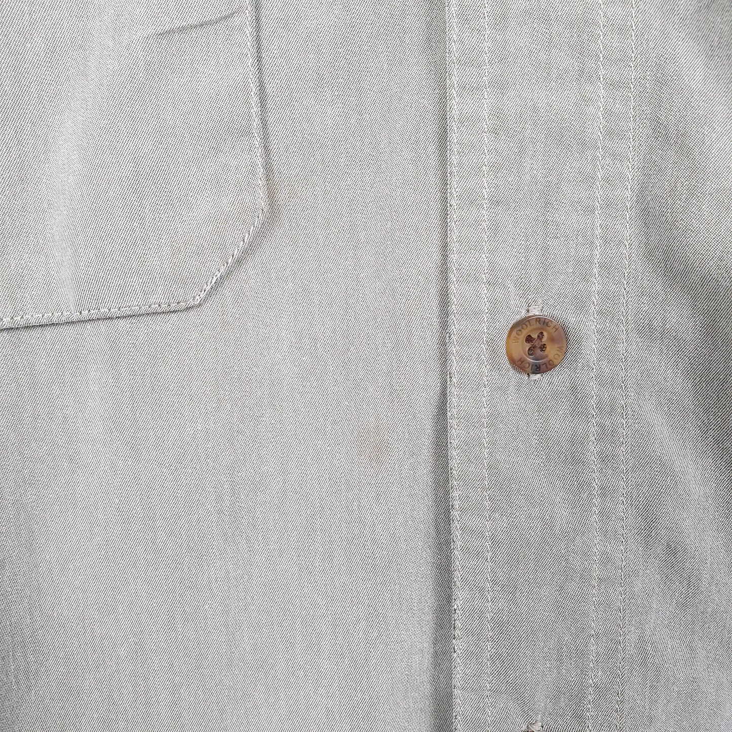 Mens Green Woolrich Outdoors Hiking Camping Fishing Fieldstone Long Sleeve Shirt