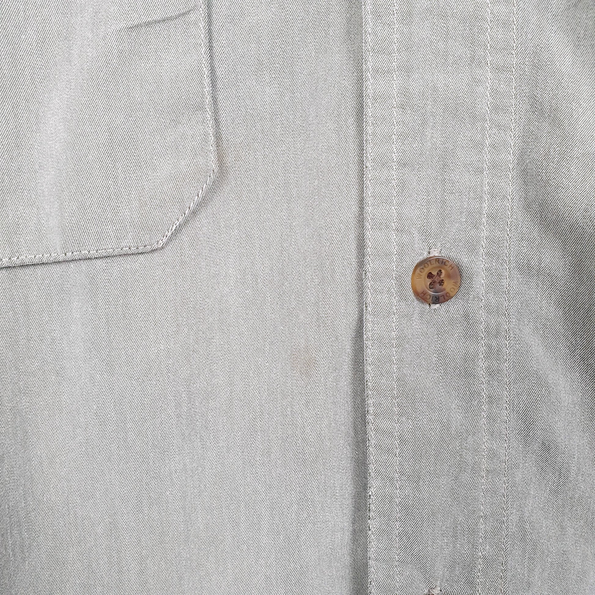 Mens Green Woolrich Outdoors Hiking Camping Fishing Fieldstone Long Sleeve Shirt