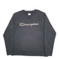 Mens Black Champion Spellout Crewneck Jumper