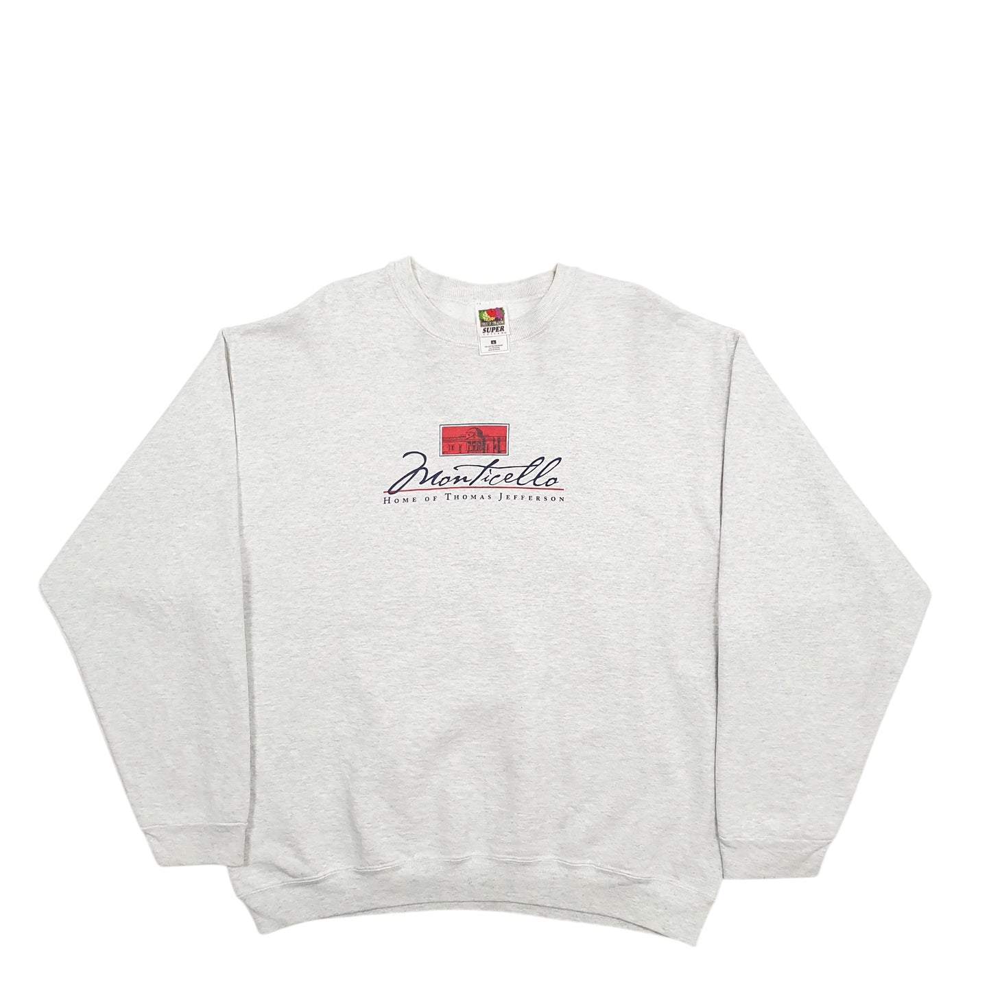 Mens Grey Fruit Of The Loom  Crewneck Jumper