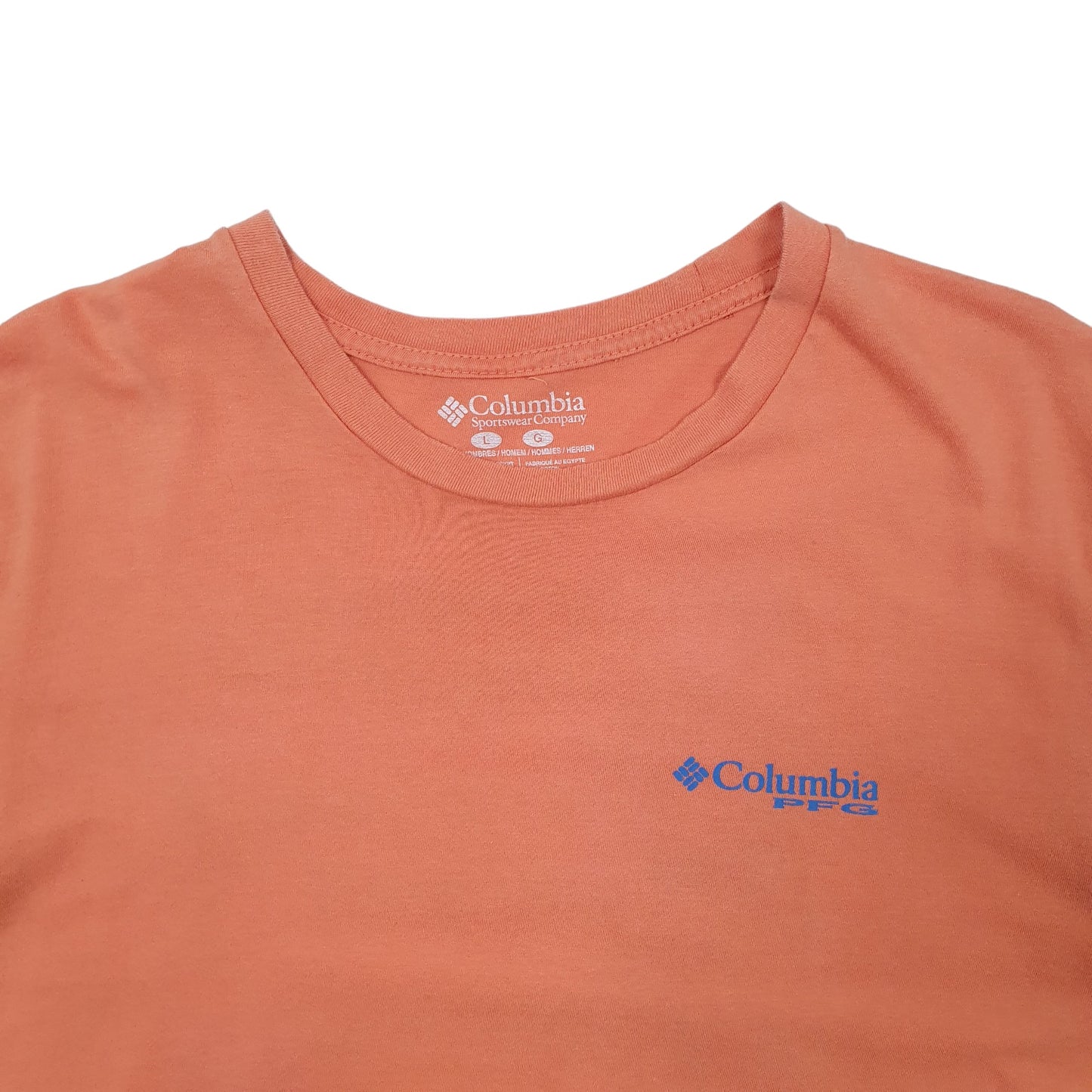 Mens Orange Columbia Sportswear PFG Fishing Short Sleeve T Shirt