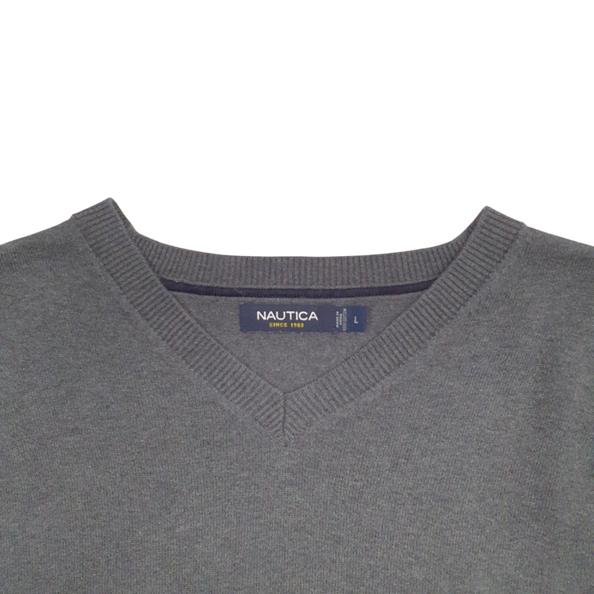 Mens Grey Nautica Knit Crewneck Jumper