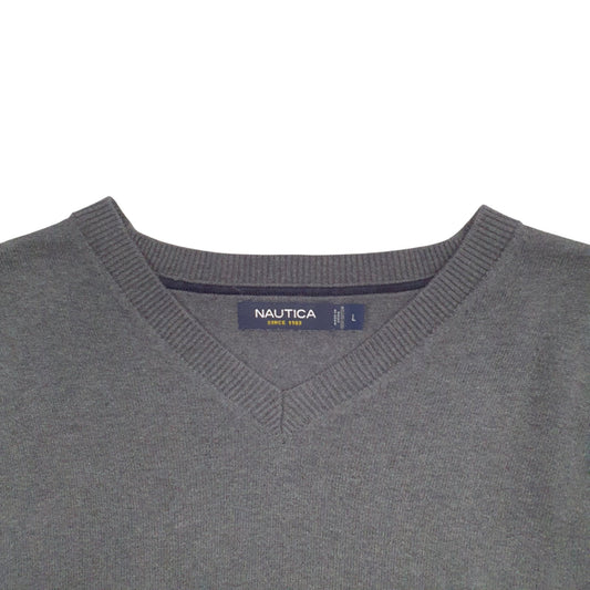 Mens Grey Nautica Knit Crewneck Jumper