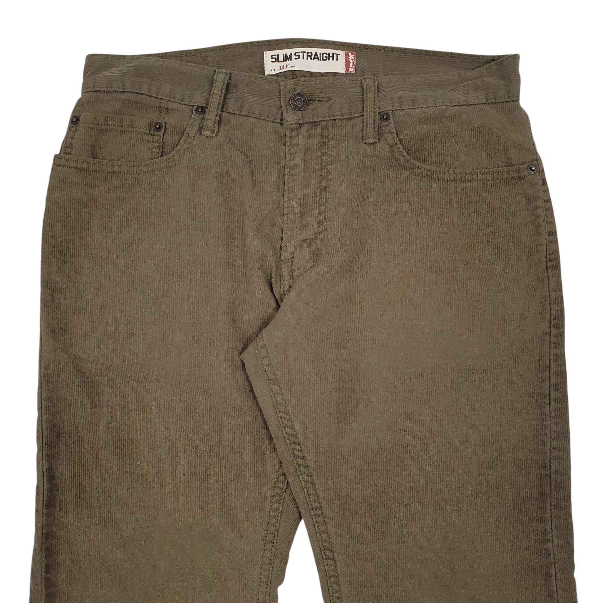 Mens Khaki Levis Straight Corduroy Trousers