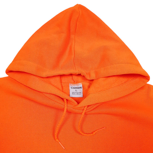 Mens Orange Carhartt Workwear Safety High Vis Hoodie Jumper