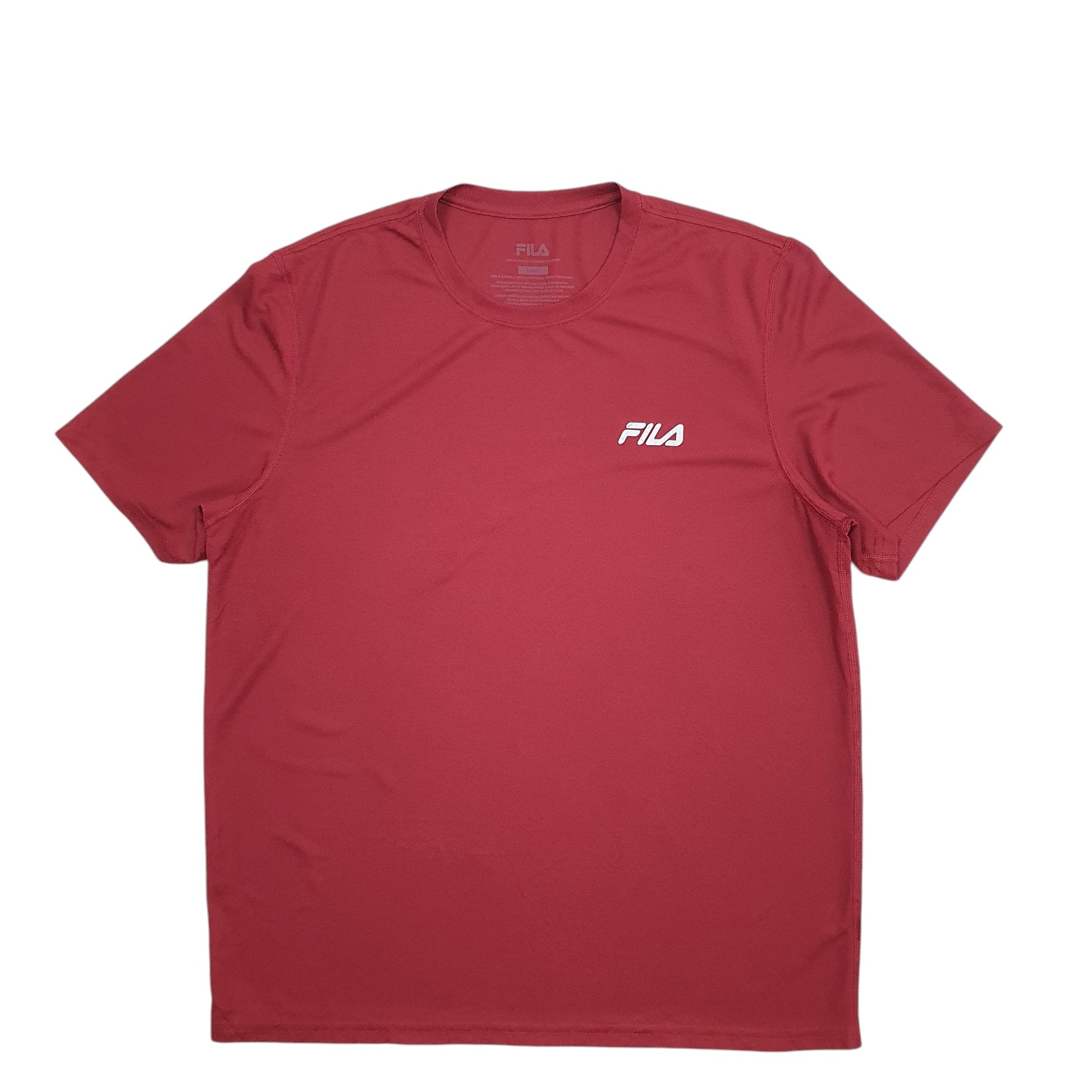 Mens Burgundy Fila  Short Sleeve T Shirt