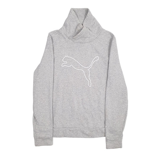 Womens Grey Puma  Shoal Neck Jumper