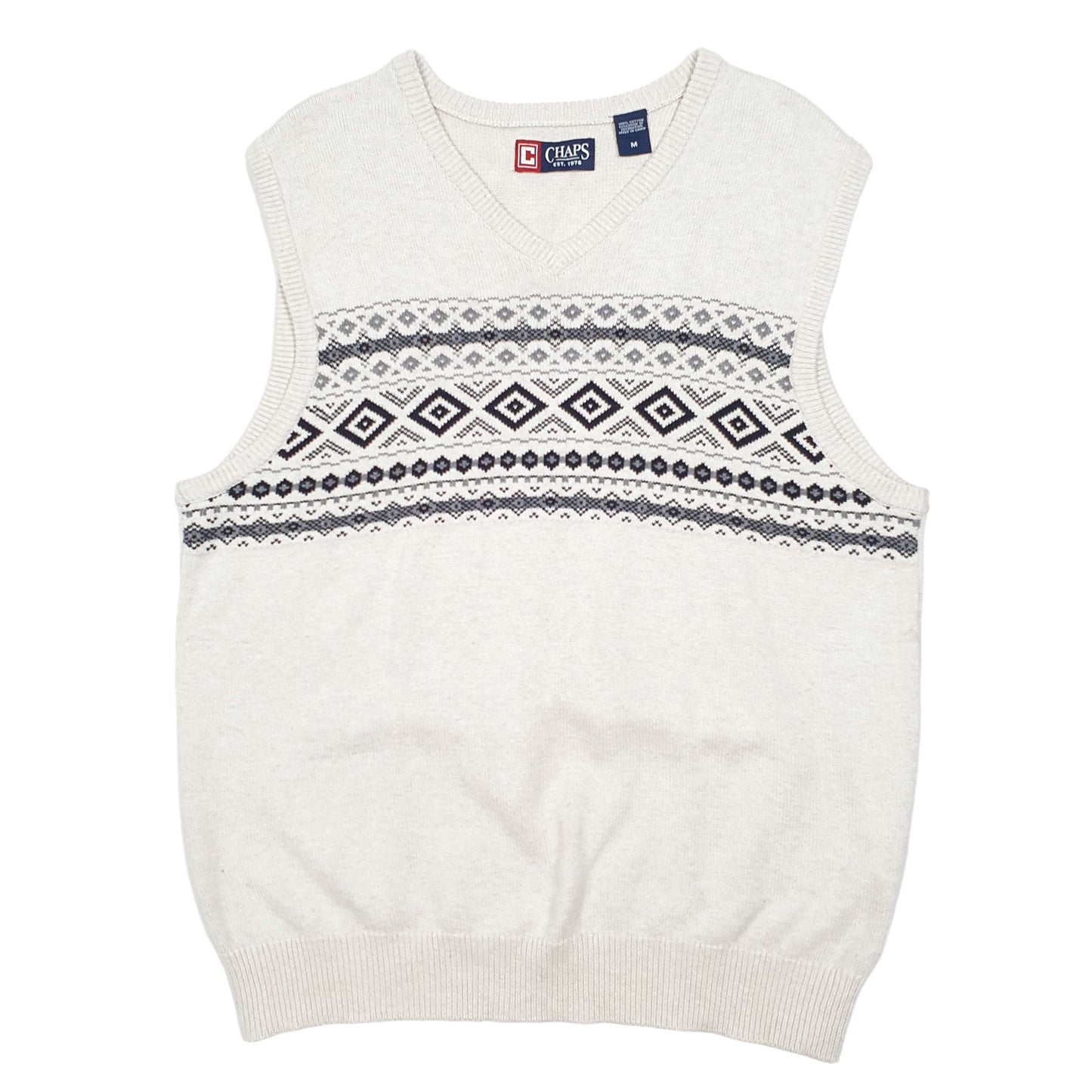 Mens Ralph Lauren Cream V Neck Knit Vest Tank Top Sweater Jumper M