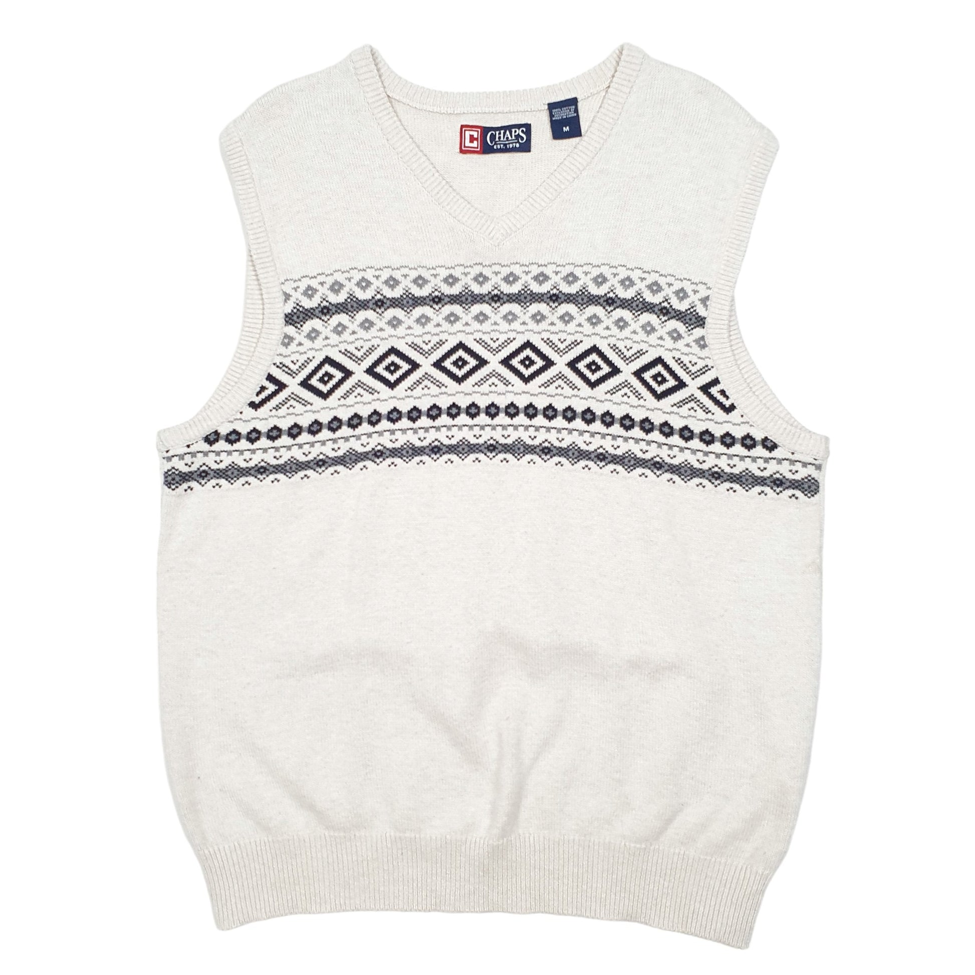 Mens Ralph Lauren Cream V Neck Knit Vest Tank Top Sweater Jumper M