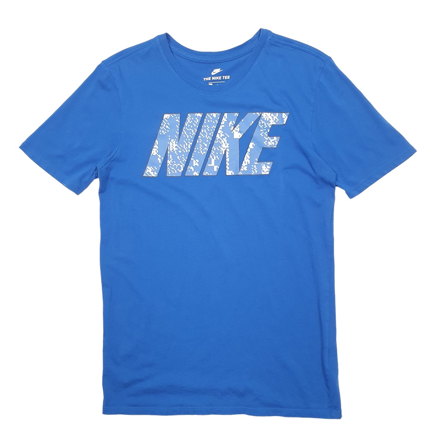 Mens Blue Nike Spellout Short Sleeve T Shirt