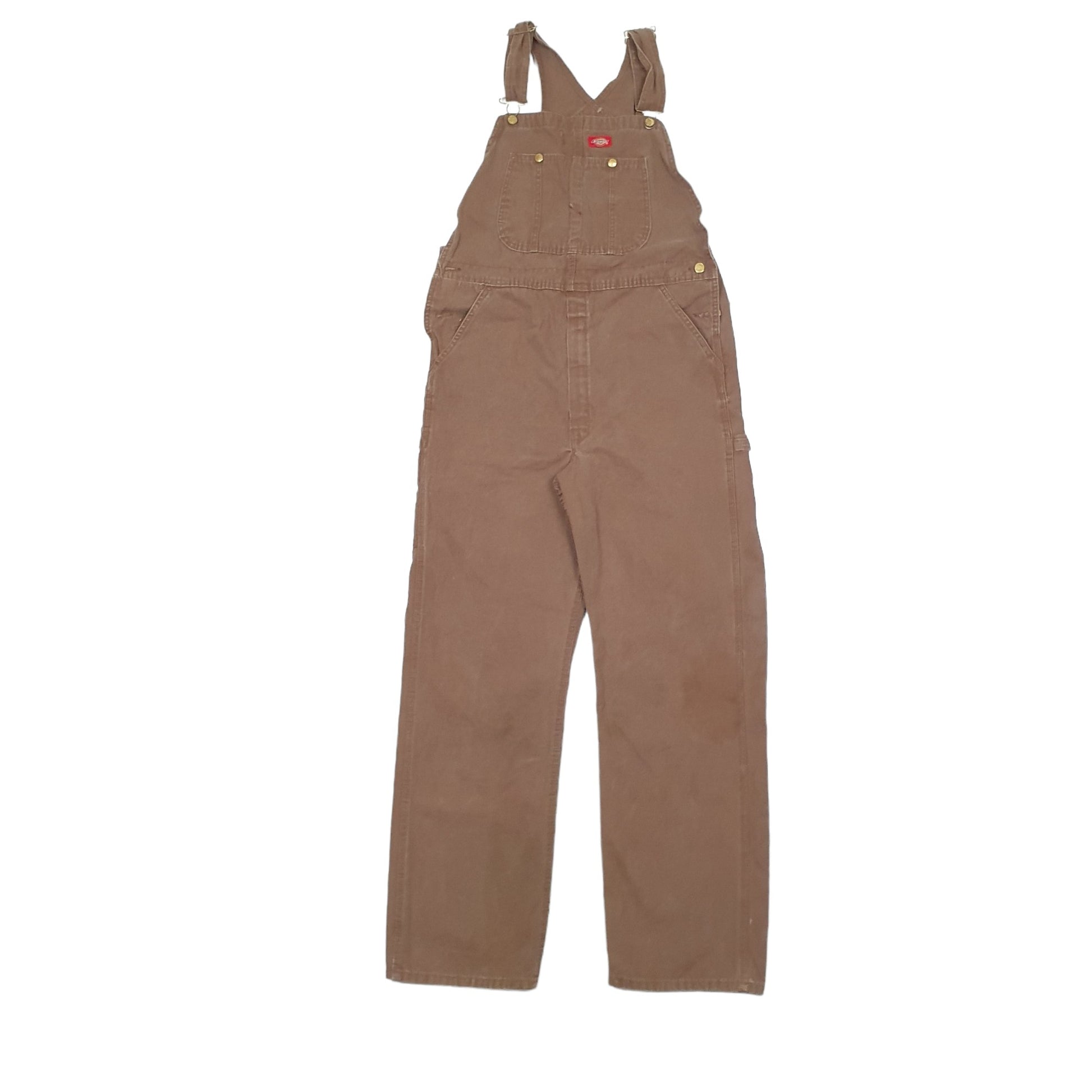 Mens Brown Dickies Carpenter Overalls Dungaree Trousers