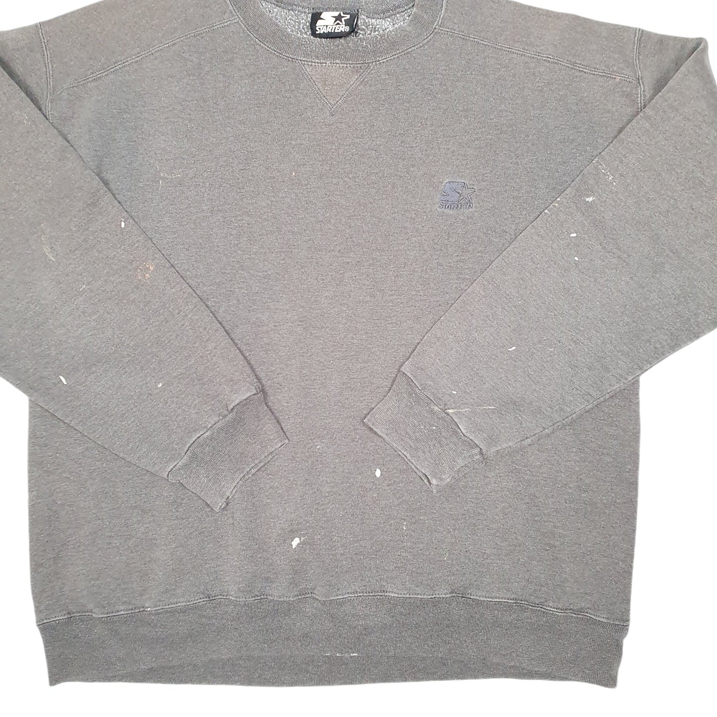 Mens Grey Starter  Crewneck Jumper
