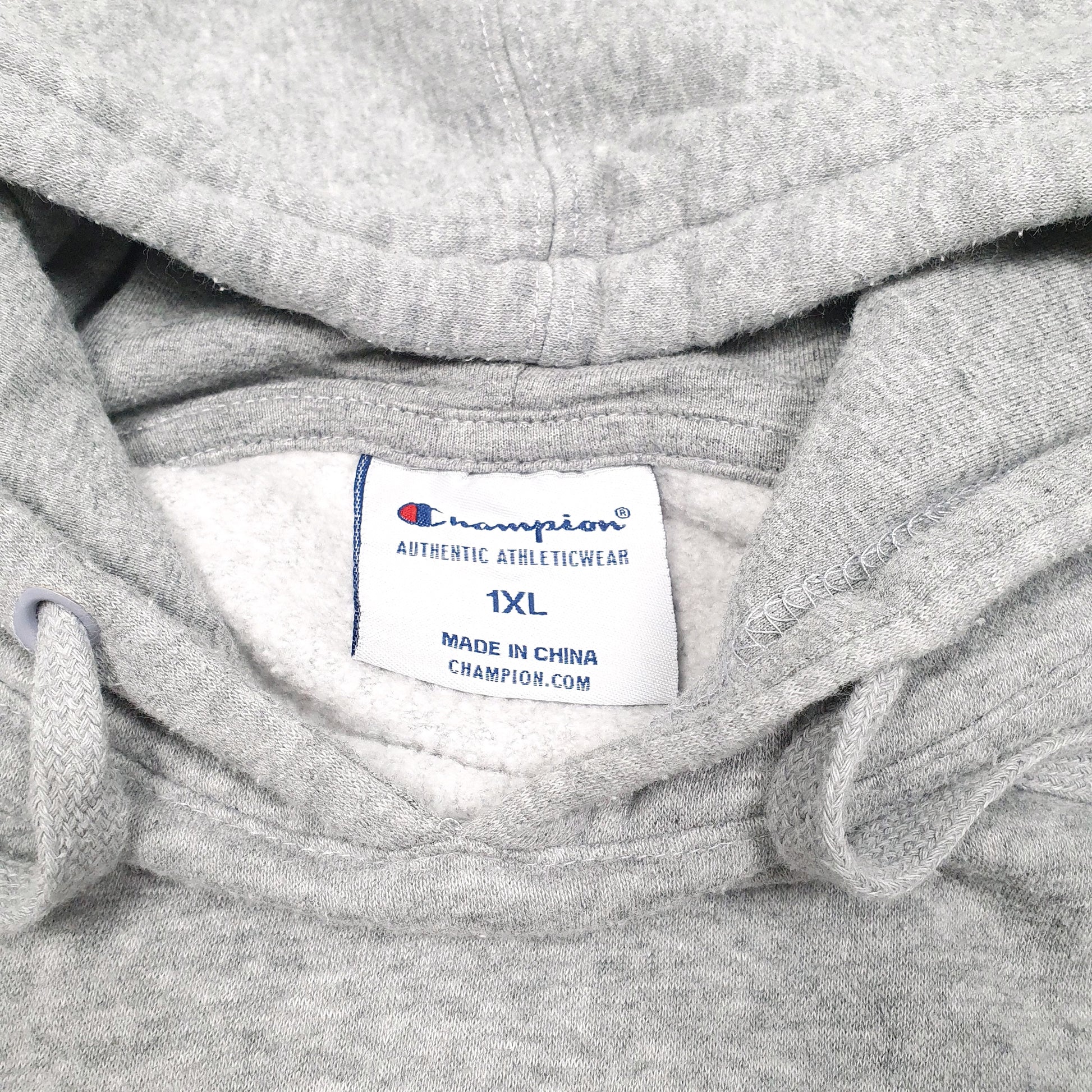 Womens Grey Champion Script Hoodie Jumper