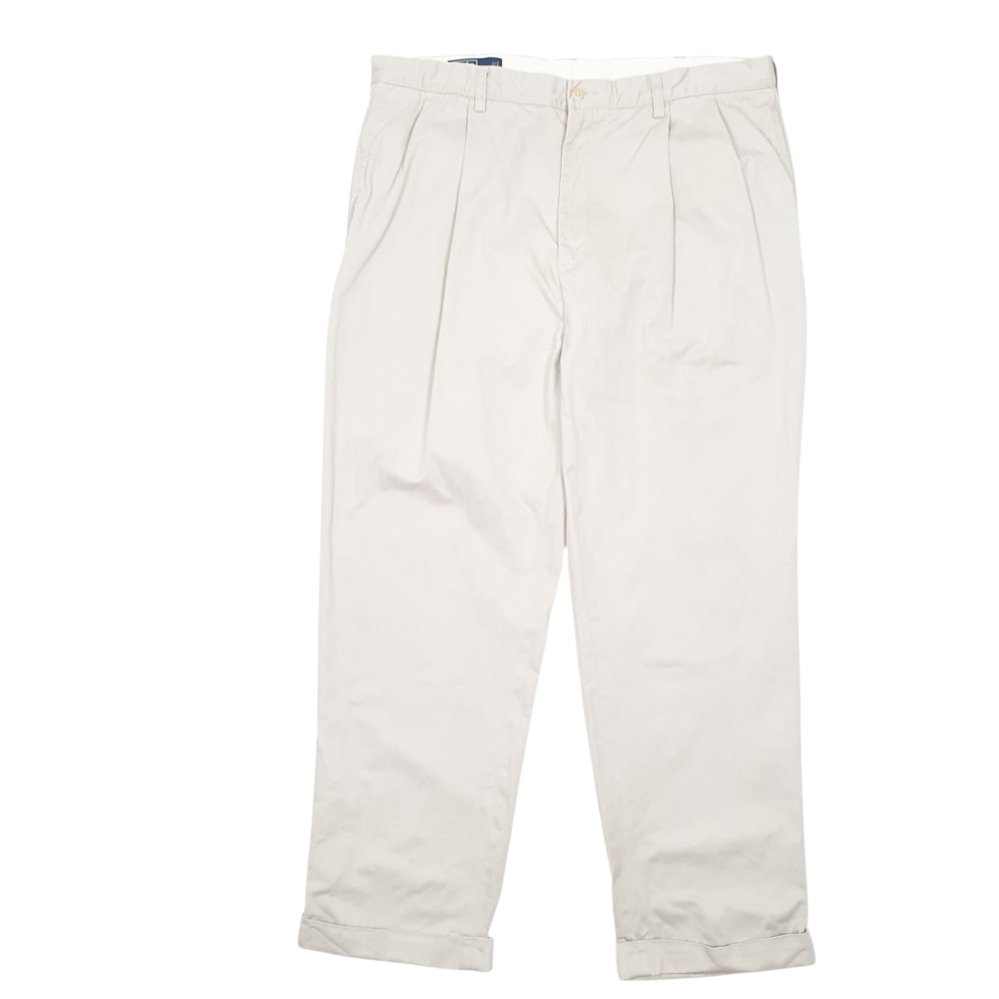 Mens Beige Polo Ralph Lauren Vintage Hammond Pant Double Pleated Chino Trousers