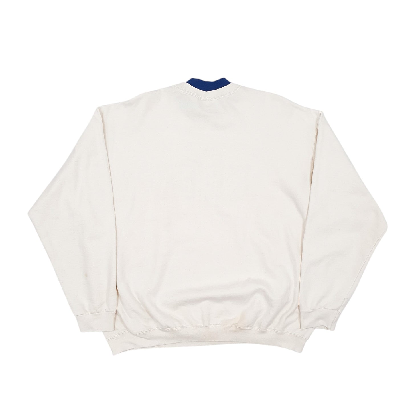 Mens Cream Fruit Of The Loom Vintage 90s Crewneck Jumper