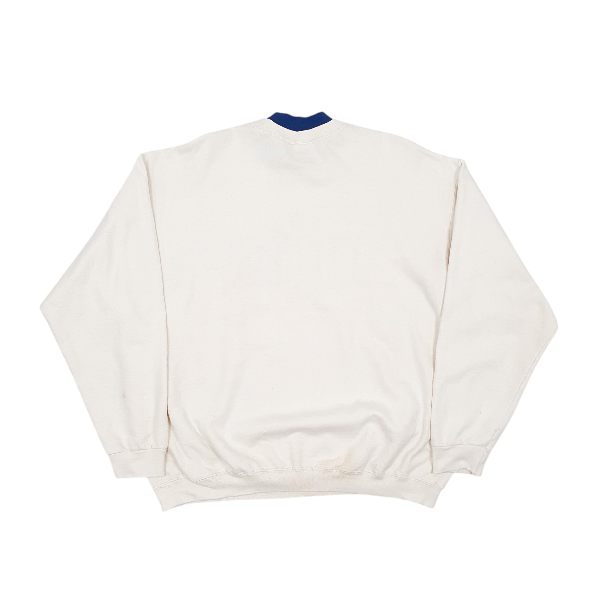 Mens Cream Fruit Of The Loom Vintage 90s Crewneck Jumper