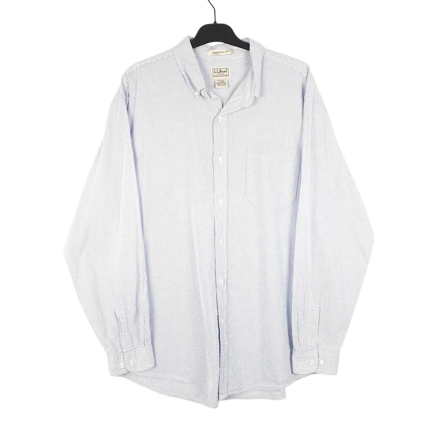 Mens White L.L.Bean  Long Sleeve Shirt