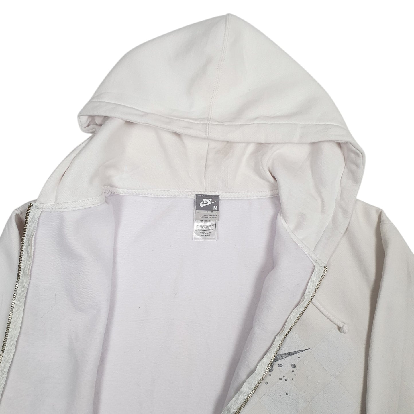 Mens White Nike Spellout Full Zip Jumper