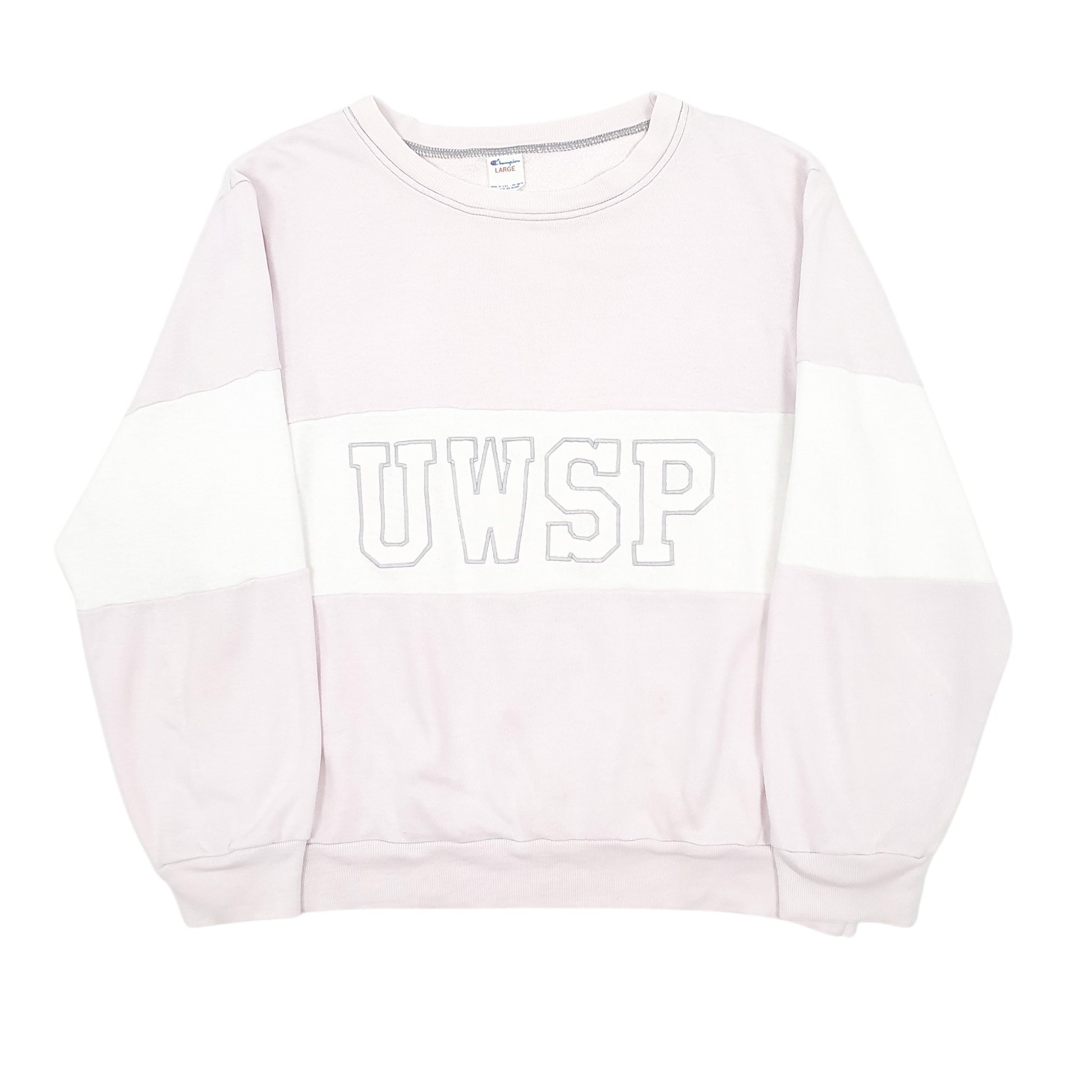 Womens Pink Champion UWSP Vintage 90s Made In USA Crewneck Jumper